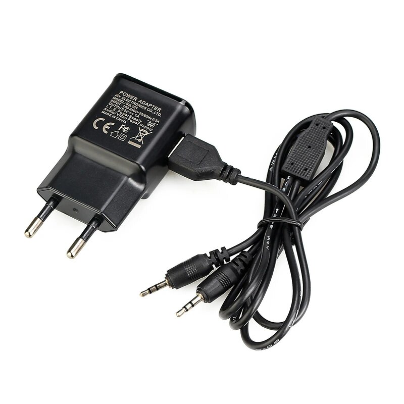 2 in 1 Charger Input 110-240V Output 5V 1A AC Adapter Charger for Kids Walkie Talkie Retevis RT388 J7027C