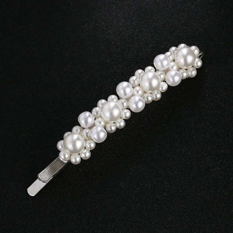 Clip de perla para el cabello de moda para mujer elegante diseño coreano hecho a mano flor de perla horquilla de barra Accesorios para peinados BJWR1 