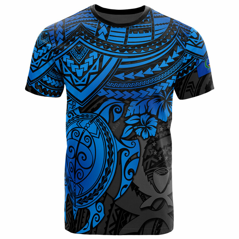 T-shirt Lengan Pendek Print 3D Pria dan Wanita Pakaian Fashion Polynesia Print Atasan Warna Diskon Besar