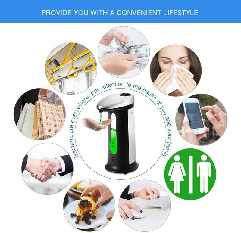 Flüssigkeit Seife Dispenser 400Ml Automatische ABS Intelligente Touchless Sensor Induktion Hand Washer für Küche Bad Ausrüstung