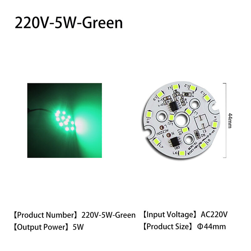 높은 전력 220V LED 칩 빛 녹색 빛 5W 선형 USB-HID 솔루션 고전압 Pcb 컬러 광원 보드