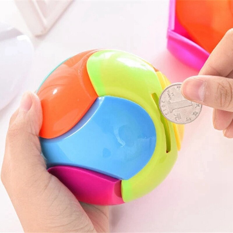 Moeda banco forma de futebol e piggy com display lcd automático perfeito dinheiro contando bola de futebol banco