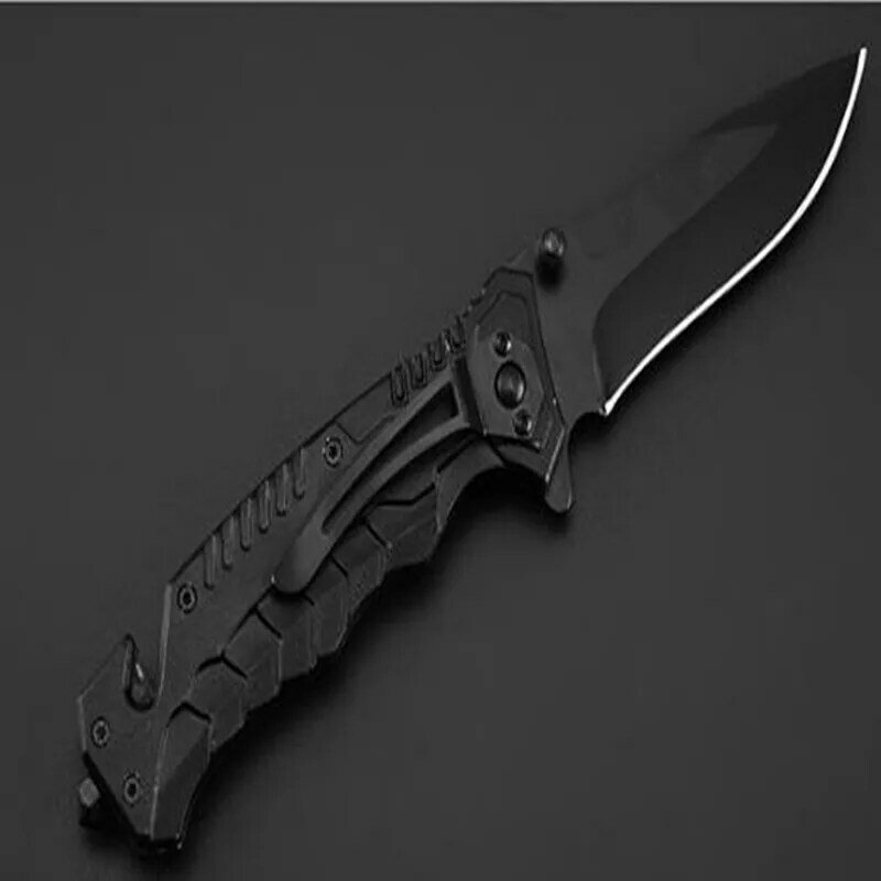 Cuchillo plegable HW160 Adventure, herramienta de corte de cuerda de acero inoxidable multifuncional, negro, para exteriores, 2021