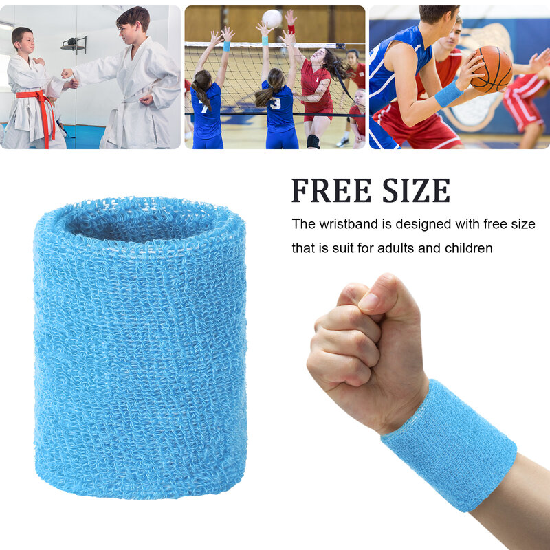 1PCS Cotton Wristbands Sport Sweatband Hand Band Sweat Wrist Support Brace Wraps Guards Gym Volleyball Basketball