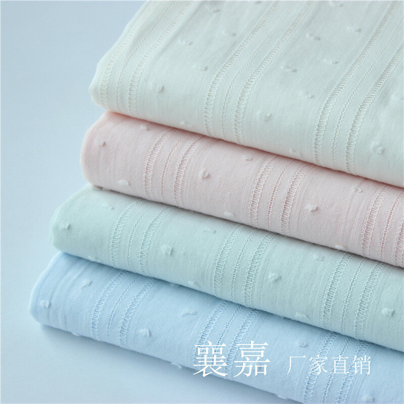 Tela Blanca de algodón para manualidades, tela bordada para vestido de camisa, tela de algodón bricolaje, tejido de costura, 100x140cm SED01