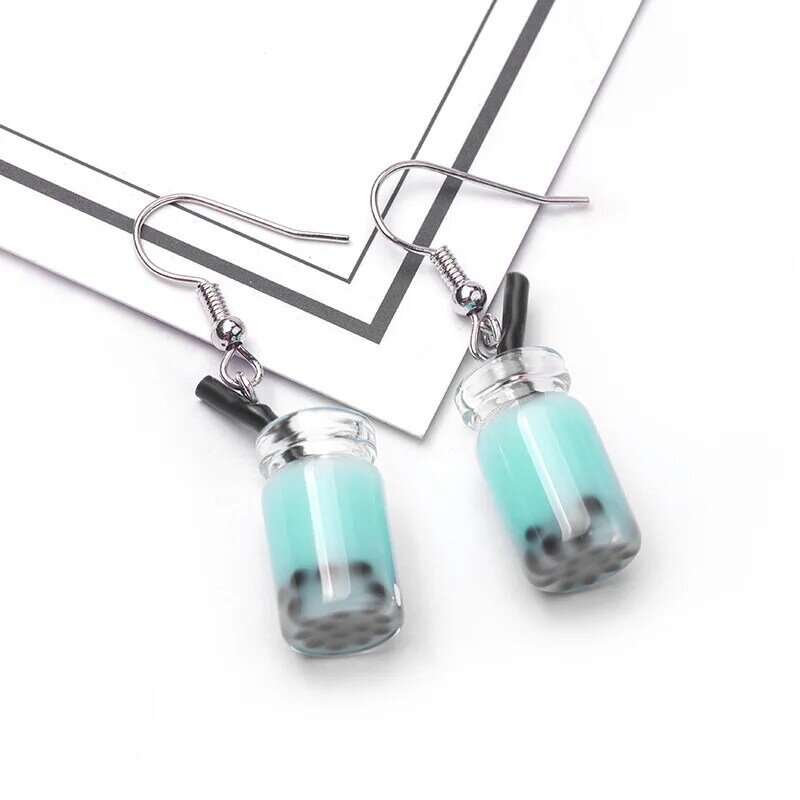 2021 New Arrivals Handmade Pearl Milk Tea Coffee Cup Earrings for Korean Minimalist Women Gift Earrings Jewelry Wholesale