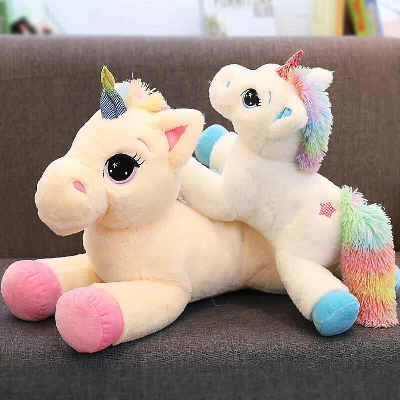 Dropshipping 40-80cm 1pc peluche Baby Doll Kawaii Cartoon Rainbow Unicorn giocattoli di peluche bambini bambini regalo di compleanno giocattoli