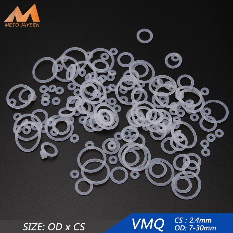 20 pz VMQ guarnizione in gomma siliconica o-ring di ricambio guarnizione bianca O ring guarnizione rondella OD 6mm-30mm CS 2.4mm accessori fai da te S60