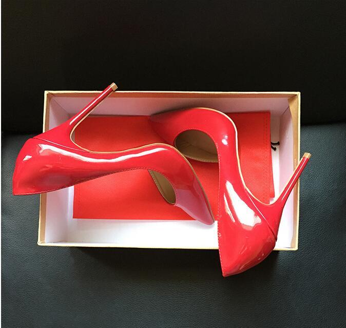 Zapatos de diseñador para mujer, tacones laterales de lujo, sexys, de boda, ostentosos extremos, de cuero rojo, para boda
