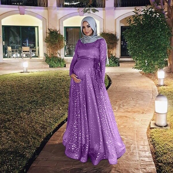 موضة جديدة الأمومة فستان سهرة S-5XL حجم كبير ملابس رسمية مسلم 2021 فستان سهرة ملابس مطبوعة رقمية