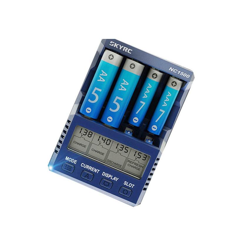 Kuulee For SKYRC NC1500 5V 2.1A 4 Slots LCD AA/AAA NiMH Battery Charger Discharger Analyzer No. 7 NiMH Battery Charger Analyzer