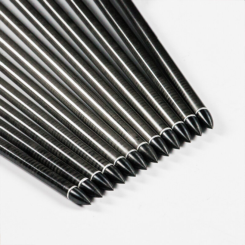 6pcs Archery Pure Carbon Arrows ID6.2mm Spine340 5inch Turkey Feather 75gr Tips Compound Traditional Bow Hunting Accessories