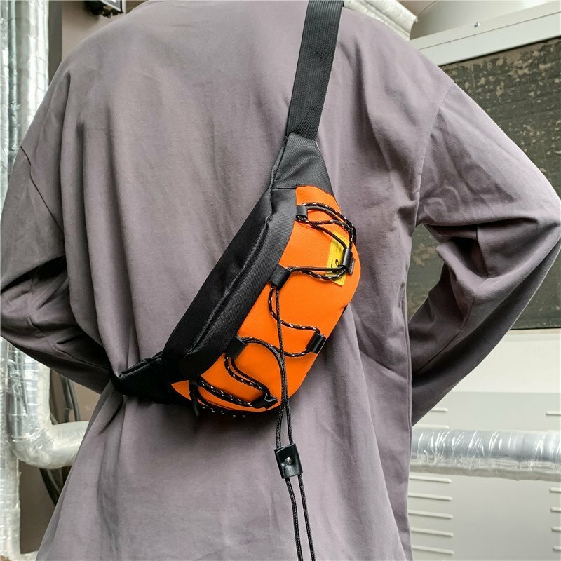 Novo saco de peito saco de cintura de náilon saco de cinto de moda masculina colorido bolsa de viagem bolsa de telefone bolso hip sling saco unisex