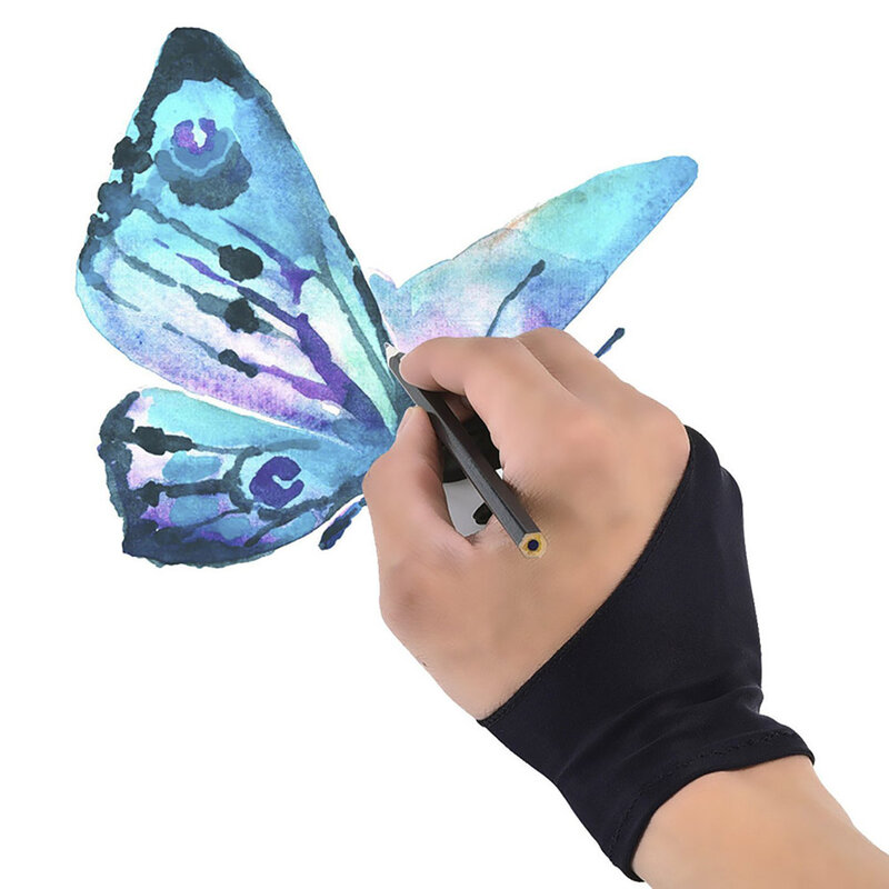 Artist Glove For Drawing Black 2 Finger Painting Digital Tablet Writing Glove For Art Students Arts Lovers Drawing Gloves