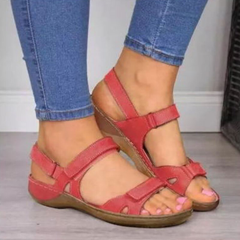 Sandálias femininas de três cores, sapatos rasos e confortáveis com costura, modelo novo, 2020