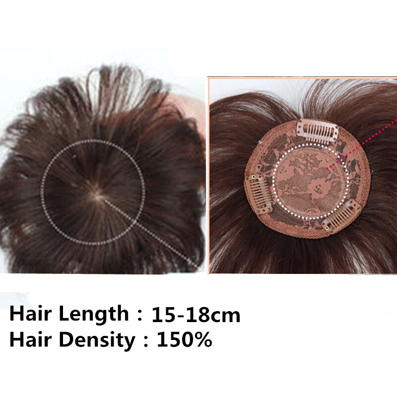 Halo Lady Beauty 9x9cm Human Hair Fringe Topper Clip in Bangs Hairpiece Brazilian Non-remy Hair Extension For Hair Loss Machine