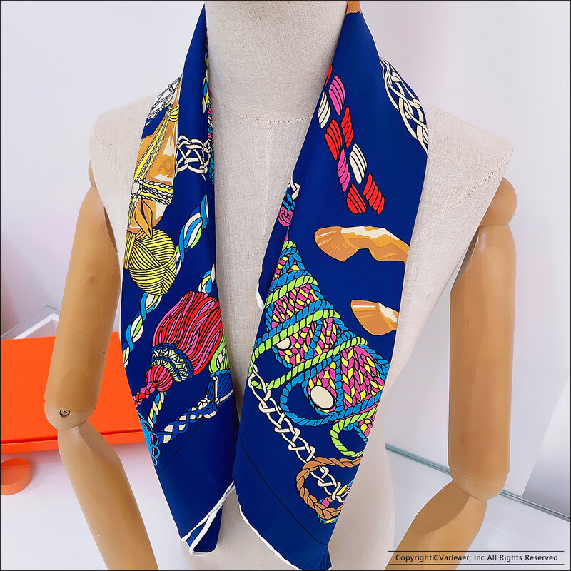 Дизайнерский брендовый шелковый шарф из Твила 90 см, шелковый шарф ручной работы с закатанными краями, дизайнерский брендовый Шелковый сарж...