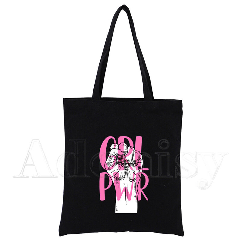 女の子のための印刷されたキャンバスのトートバッグ,黒のバッグ,原宿のカジュアルなフェミニンな女の子のための流行のショルダーバッグ