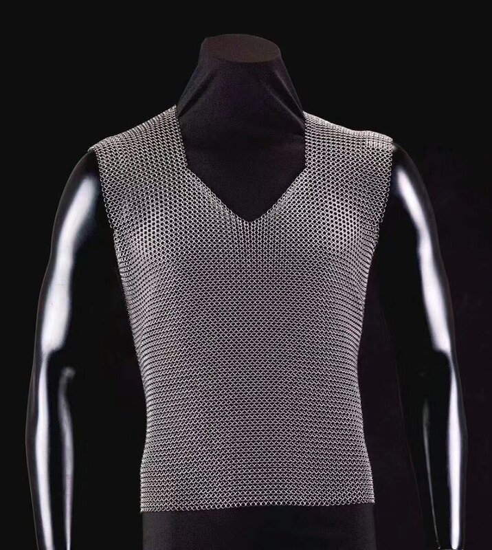 Chain Mail Rvs Body Armor T-shirt Glanzend Rvs Vest Body Armor Chain Mail Aromr Anti Cut Shirt stalen Vest