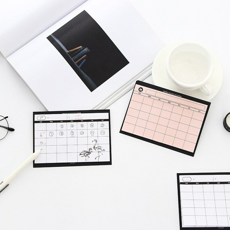 Creative Flamingo Desktop Schedule Planner Monthly Planning Notepad Work Efficiency Summary Organizer Office School Supplies