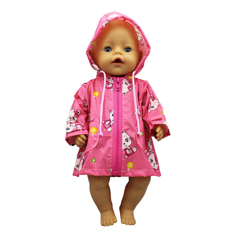 Dla dzieci noworodki Fit 17 cal 43cm akcesoria dla lalki ubranka kombinezon przeciwdeszczowy dla prezent urodzinowy dla dziecka