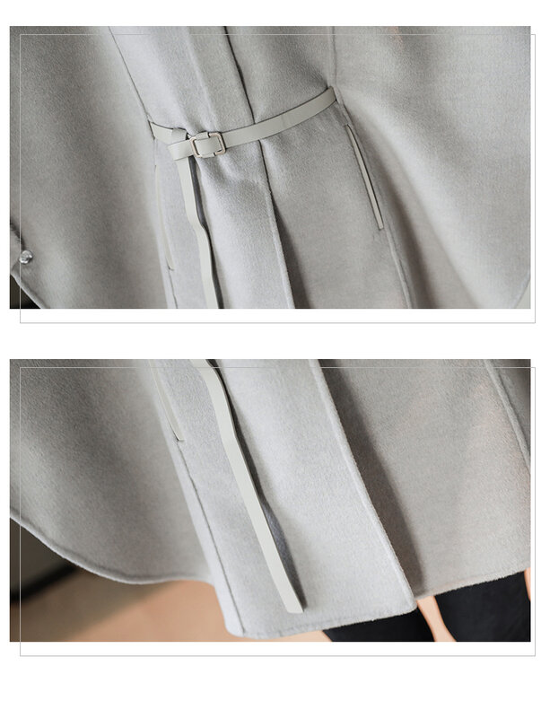Женское кашемировое пальто, свободное шерстяное пальто для отдыха, осень 2021