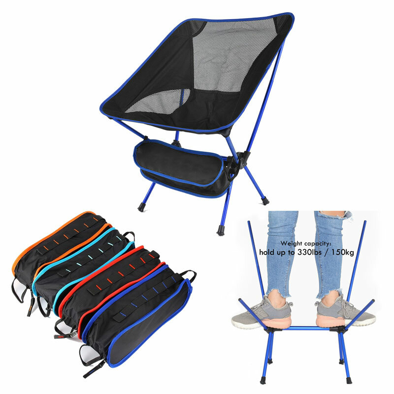 Складной стул для путешествий, Сверхлегкий высококачественный стул для кемпинга на открытом воздухе, портативный стул для пляжа, пешего ту...