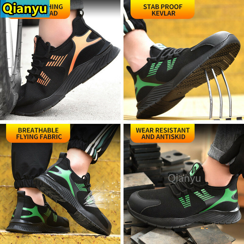 2021 Sepatu Pelindung Tenaga Kerja Ringan Baru Sepatu Keselamatan Sepatu Kerja Antilicin Sepatu Pria Sol Lunak Anti Benturan