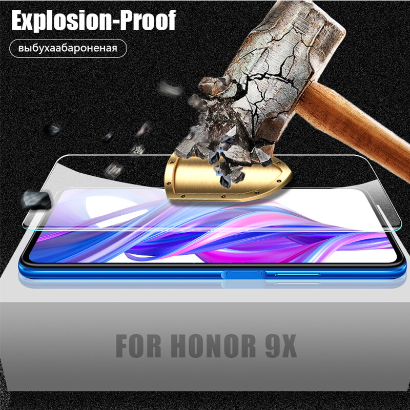 2Pcsป้องกันกระจกสำหรับHuawei Honor 9X 9 Xความปลอดภัยหน้าจอตัวป้องกันสำหรับHuawei 9x Honor 9 Xฟิล์มแก้ว