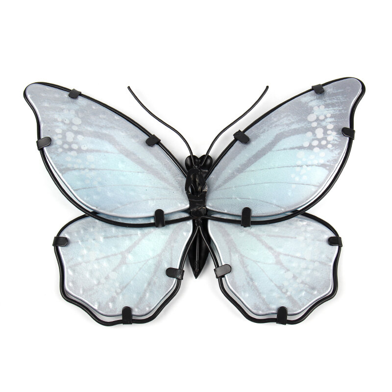 Home Decor Metal Butterfly with GlassWall Artwork for Garden Decoration Animal Outdoor Statues and Sculptures for Yard