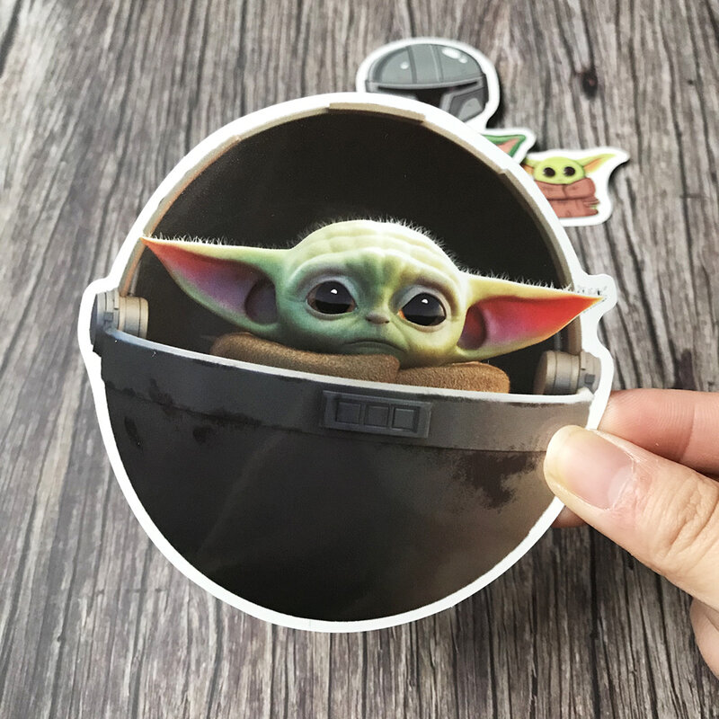 Star Wars Baby Yoda Die Mandalorianer PVC Wasserdichte Aufkleber für Laptop Skateboard Hause Dekoration Auto Roller Aufkleber