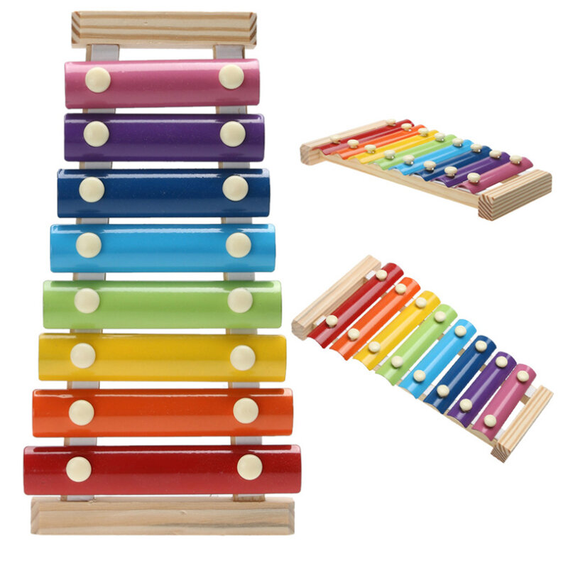 2020 nowy Imitat zabawkowy instrument muzyczny drewniana ramka ksylofon dla dzieci zabawki dla dzieci zabawki edukacyjne dla dzieci prezenty z 2 młotkami