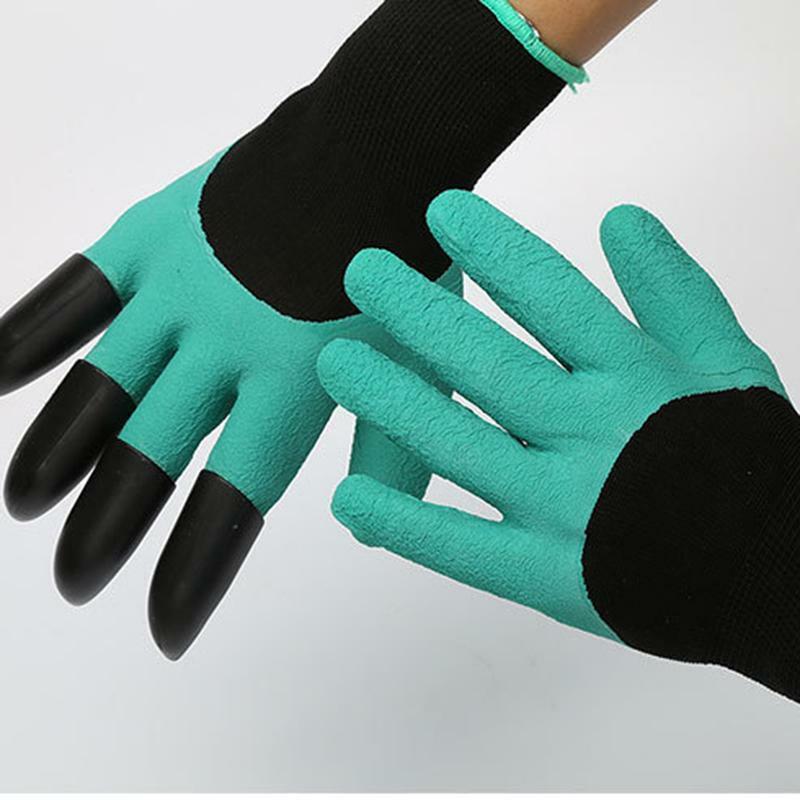 Rękawice ogrodowe z palcami gumowe i ABS pazur szybkie łatwe do kopania i sadzenia bezpieczne rękawice do przycinania rękawice do kopania