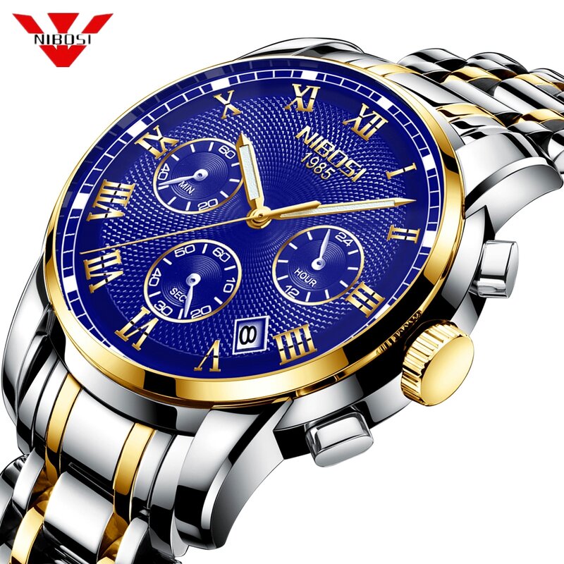 NIBOSI Top marka luksusowy męski zegarek 30m wodoodporny data zegar męskie zegarki sportowe mężczyźni kwarcowy Casual Wrist Watch Relogio Masculino
