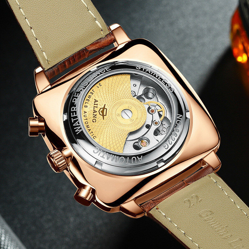 Swiss famosa marca relógio montre automatique luxe cronógrafo quadrado grande dial relógio oco à prova dwaterproof água nova moda dos homens relógios