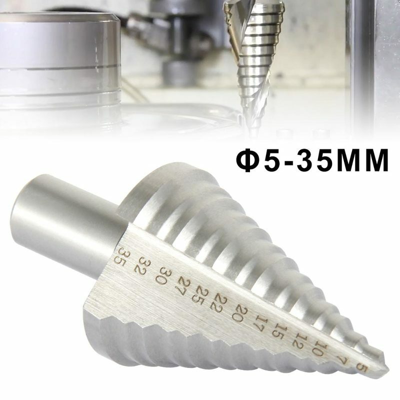 5-35mm Silver Drill Bit High Quality Professional HSS High Speed Steel Titanium Coated Drilling Ladder Drill Woodworking Tool