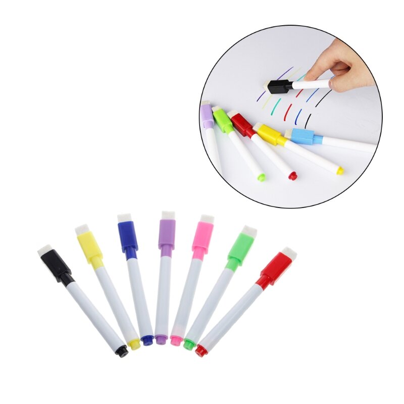 5Pcs Whiteboard Pen Uitwisbare Droog White Board Markers Zwarte Inkt Fijne Size Nip