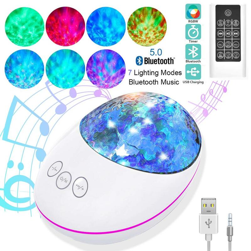 Lampu Proyektor Galaxy Langit Berbintang Warna-warni Bluetooth USB Kontrol Suara Pemutar Musik LED Lampu Malam Hadiah Lampu Proyeksi