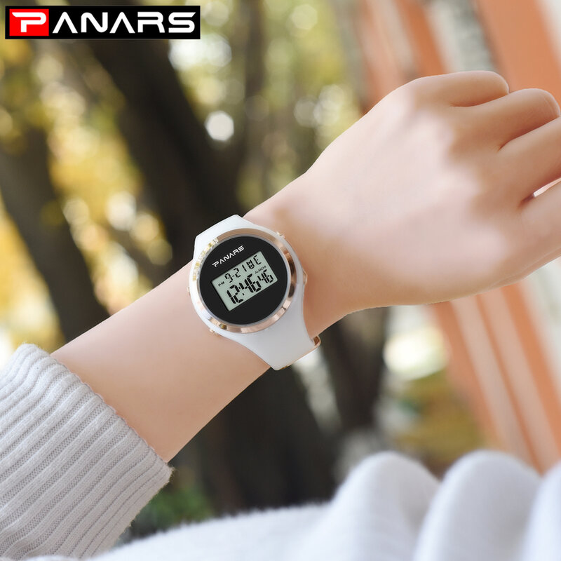 SYNOKE-relojes de moda informales para mujer, pulsera Digital de goma LED resistente al agua hasta 50M, reloj electrónico deportivo femenino