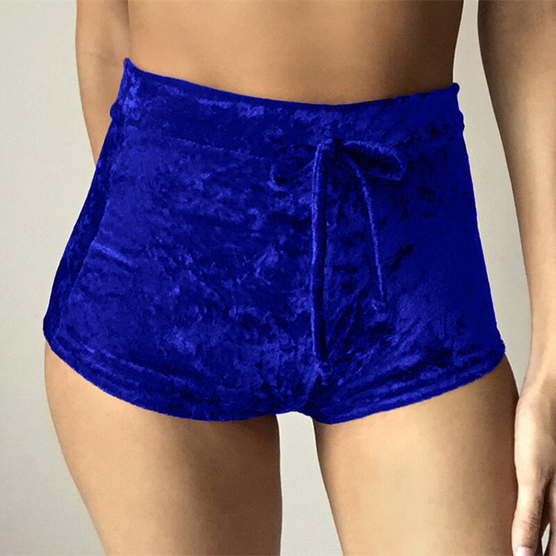 2021 Nieuwe Dames Sexy Hoge Taille Fluwelen Strakke Koord Shorts Casual Winter Plus Size Lace-Up Strakke-Montage Hip Shorts