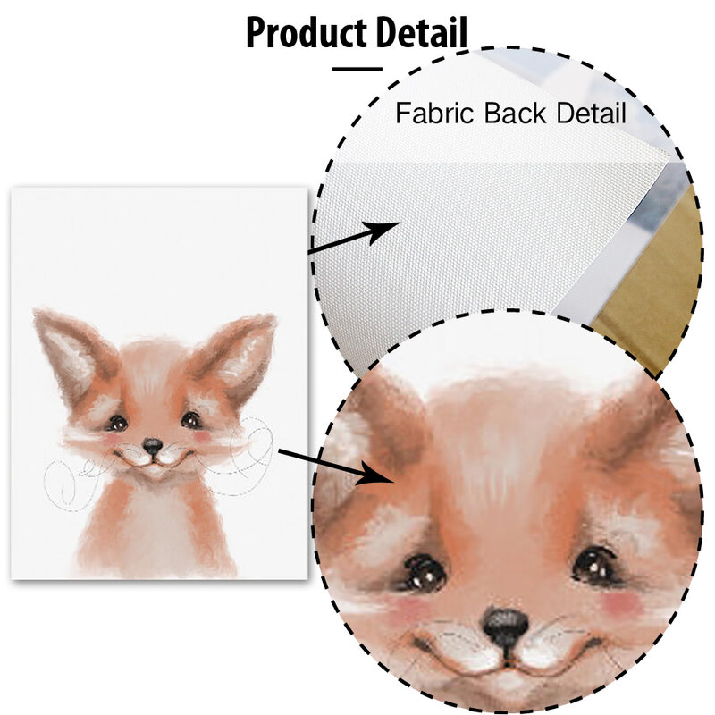 สีน้ำ Fox กระต่าย Hedgehog Sika กวาง Nordic โปสเตอร์และภาพพิมพ์ผนังศิลปะภาพวาดผ้าใบภาพผนังสัตว์เด็กตกแต่...
