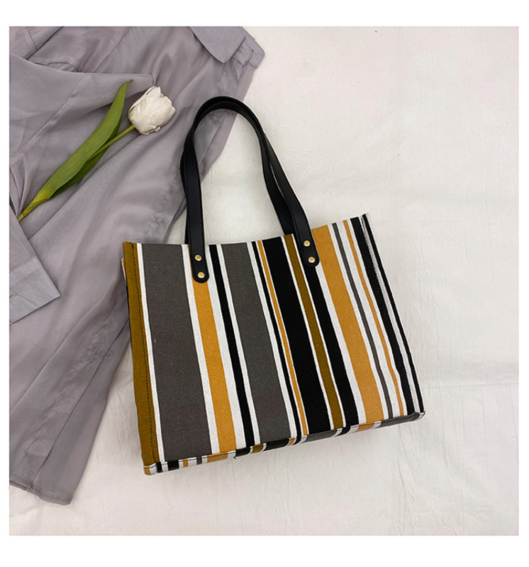 Женская модная новая полосатая Сумка, повседневная диагональная вместительная сумка-тоут, сумка для покупок для женщин