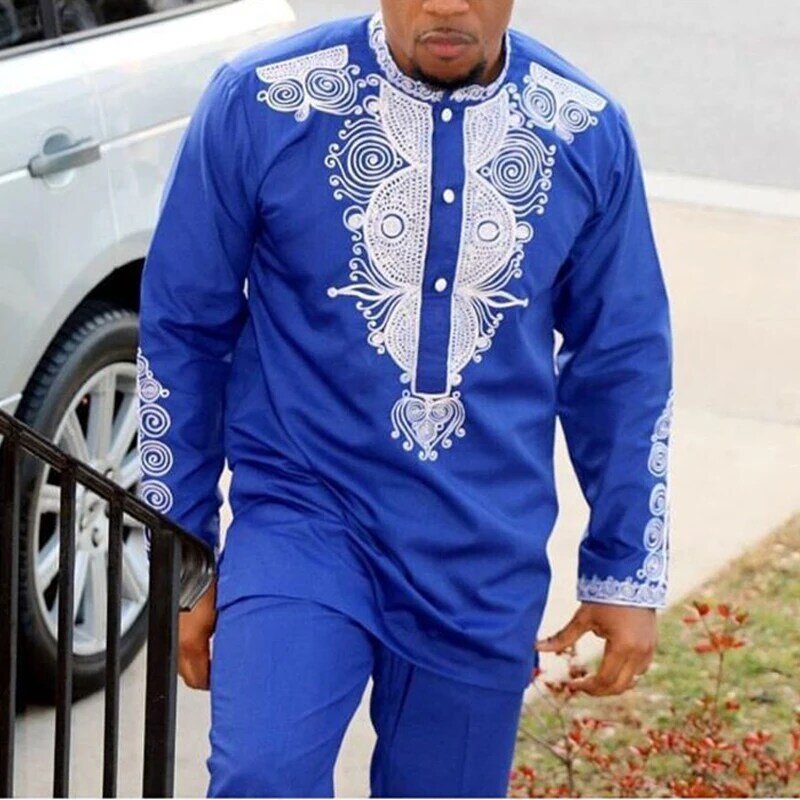 H & d dashiki calça superior dos homens 2 peças conjunto de roupa africano dos homens roupas 2021 riche africano roupas para homens dashiki camisa com calças