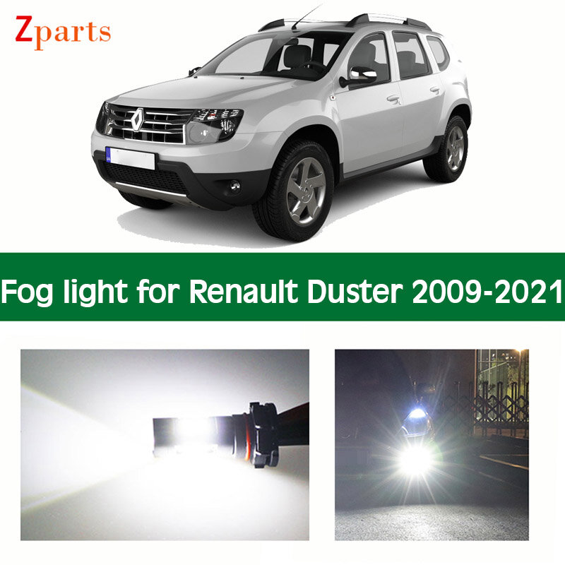 1 par carro conduziu a luz de nevoeiro para renault duster 2009 - 2021 auto foglamp bulbo branco iluminação 12v 6000k carro lâmpadas acessórios do carro