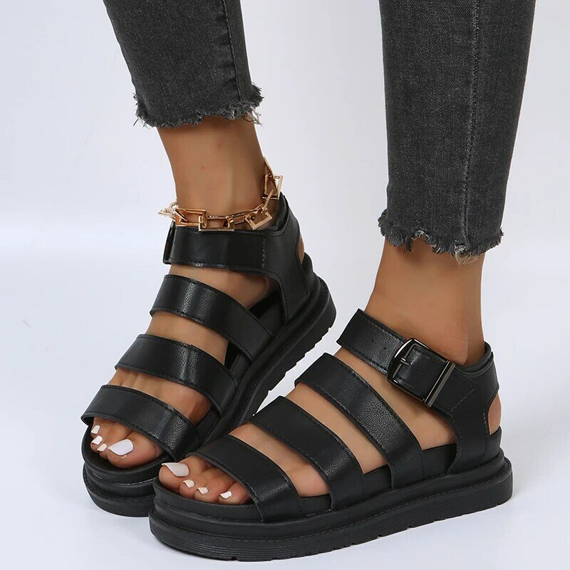 Sandały damskie letnie nowe modne sandały z odkrytymi palcami XL europa i ameryka wygodne codzienne sandałki dziewczęce