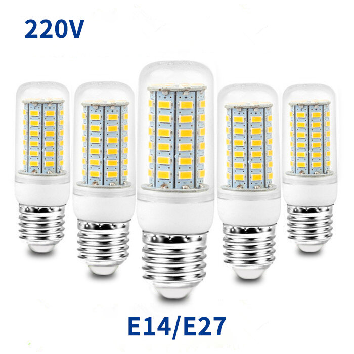 Lámpara LED E27 E14 3W 5W 7W 12W 15W 18W 20W 25W SMD 5730 bombilla alargada 220V lámpara de vela de LEDs foco de luz