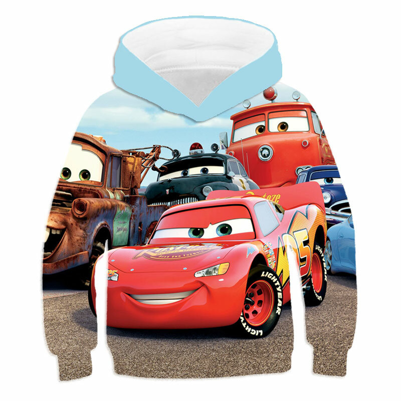 Sudadera con capucha para bebé, ropa de primavera y otoño para niño, jersey de manga larga con dibujos animados en 3d de coche, 2021