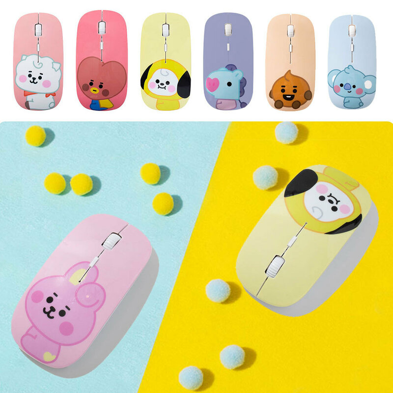 3. mouse bonito dos desenhos animados onda coreana periférica série do bebê computador notebook mouse sem fio escritório em casa mudo mouse