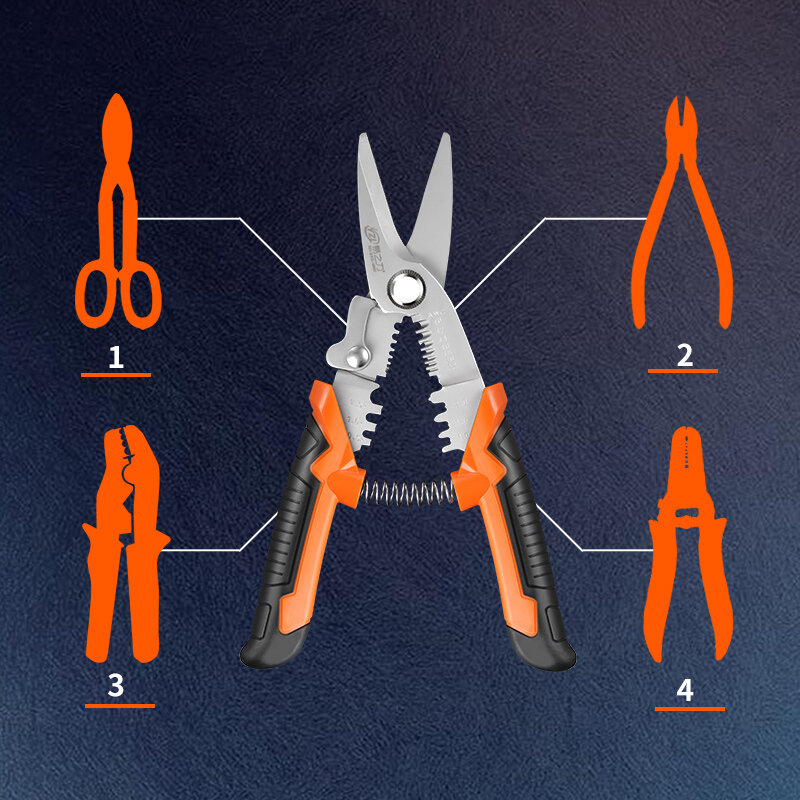 Multi tool pliers Crimping Pliers wire stripper Multi functional Snap Ring Terminals Crimpper