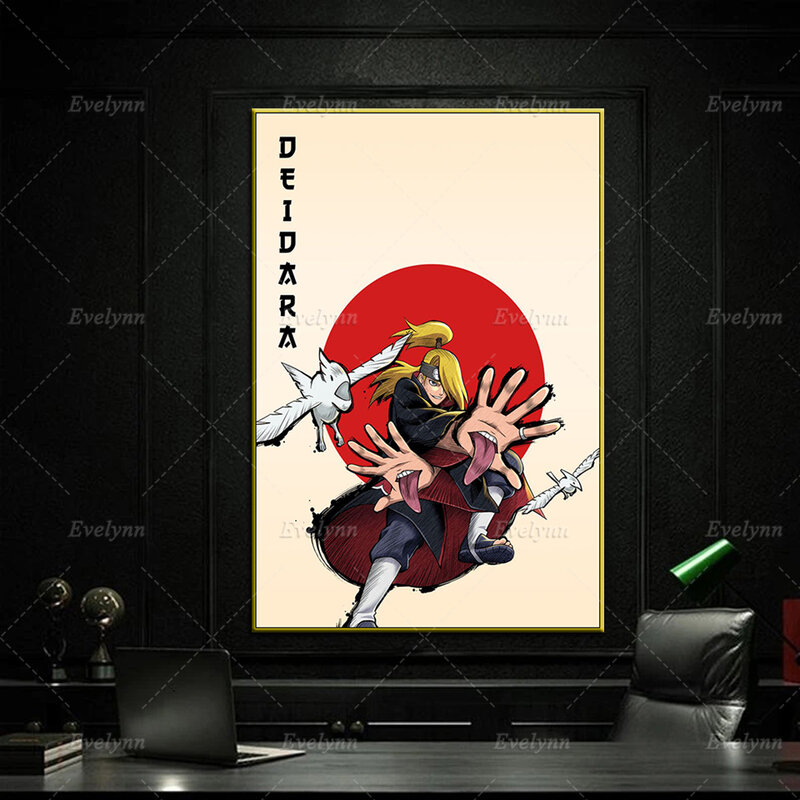Naruto Deidara – affiche sur toile, dessin animé japonais, peinture murale moderne, décoration nordique de chambre à coucher, impression d'images